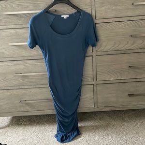 James Perse side rouched t-shirt dress